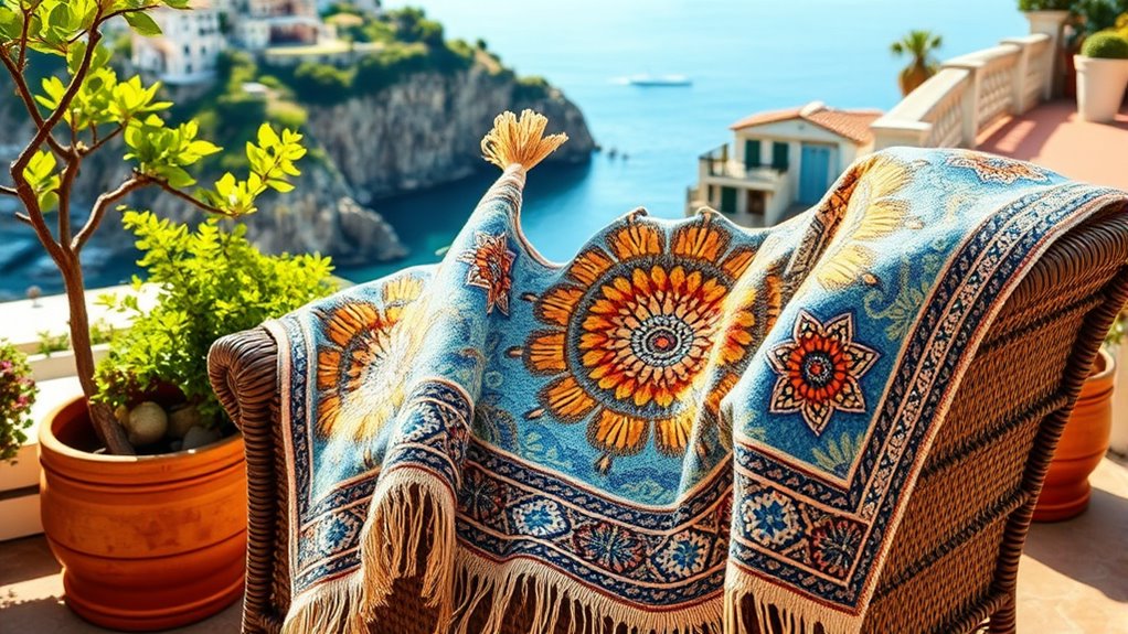 mediterranean inspired cozy throws