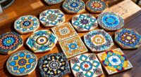 mediterranean mosaic tile coasters