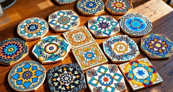 mediterranean mosaic tile coasters