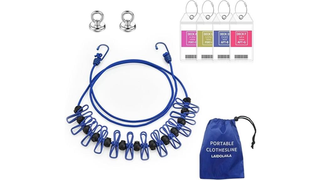 portable magnetic clothes line
