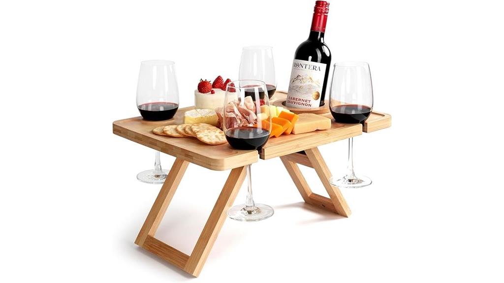 portable outdoor wine table