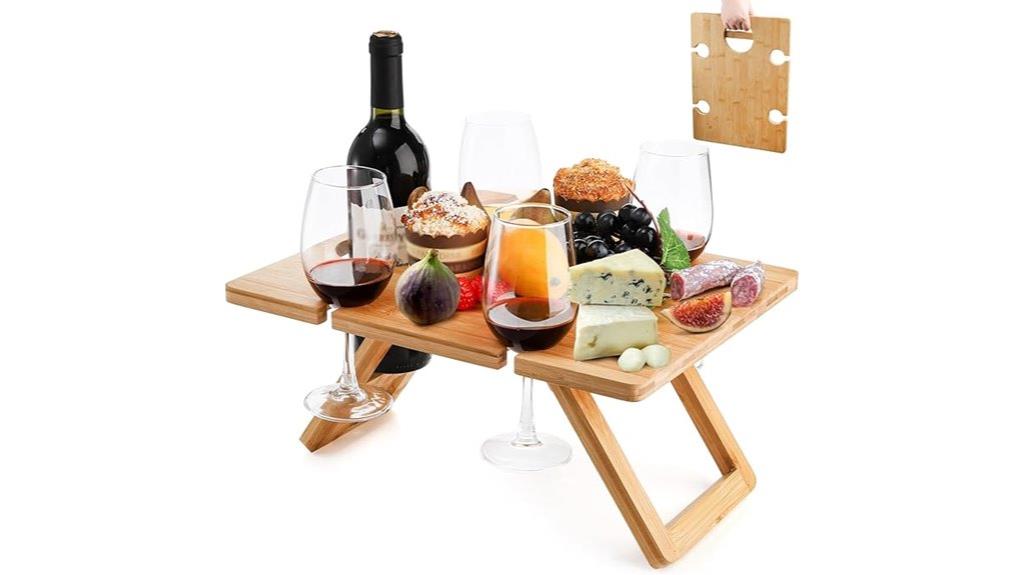 portable wine picnic table