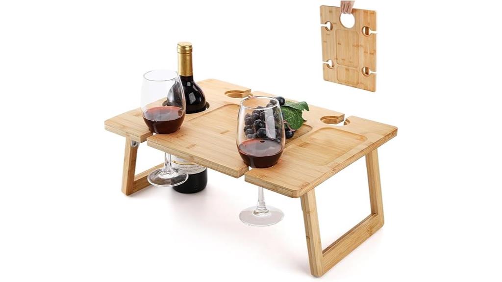 portable wine picnic table