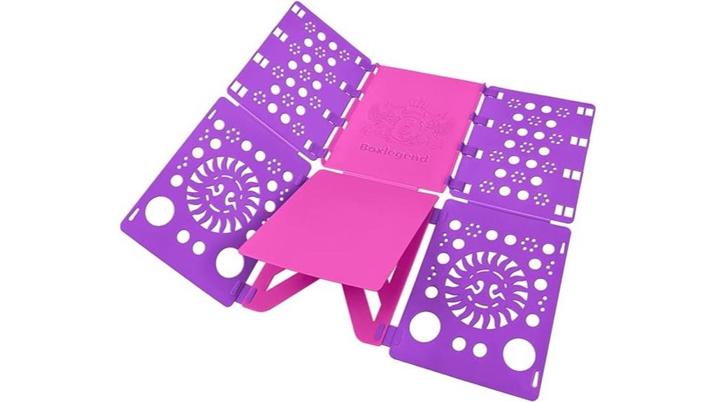 purple shirt folding board