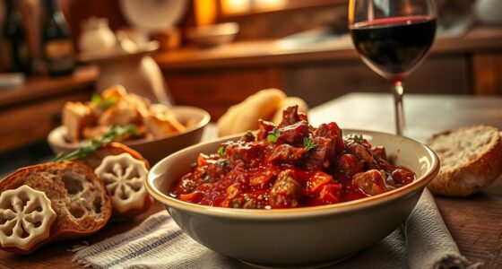 Rotwein mit Fleischsoße