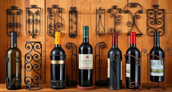 rustic iron wine bottle holders