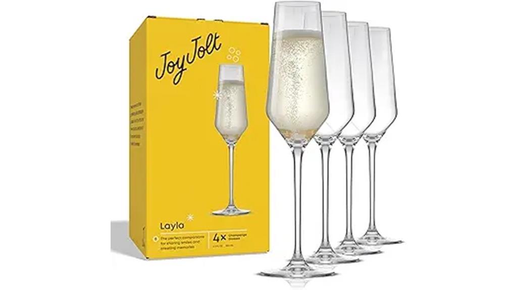 set of four champagne flutes