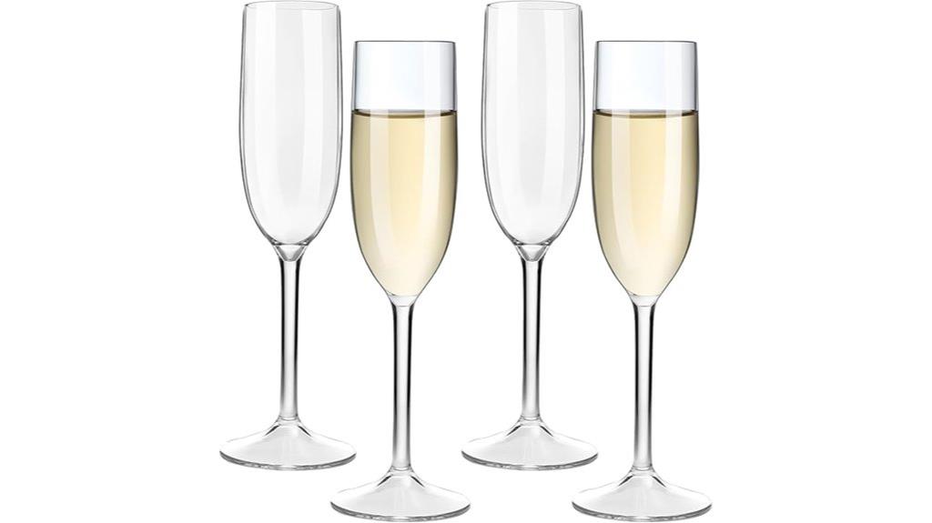 set of four tritan champagne glasses