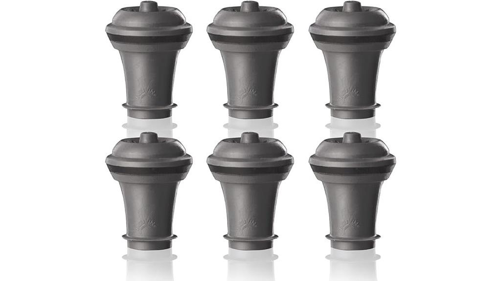 set of six wine stoppers