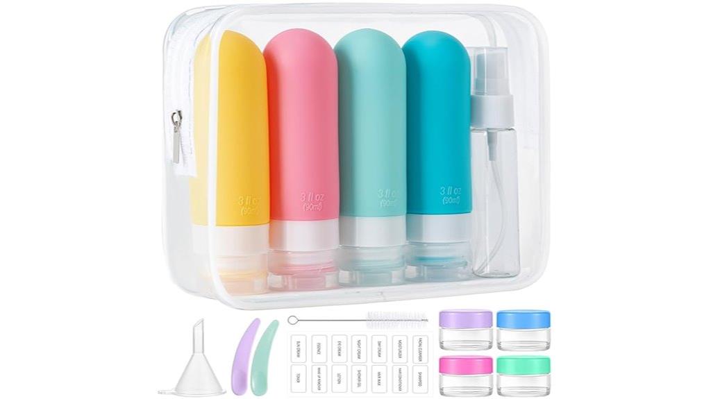 set of sixteen travel bottles