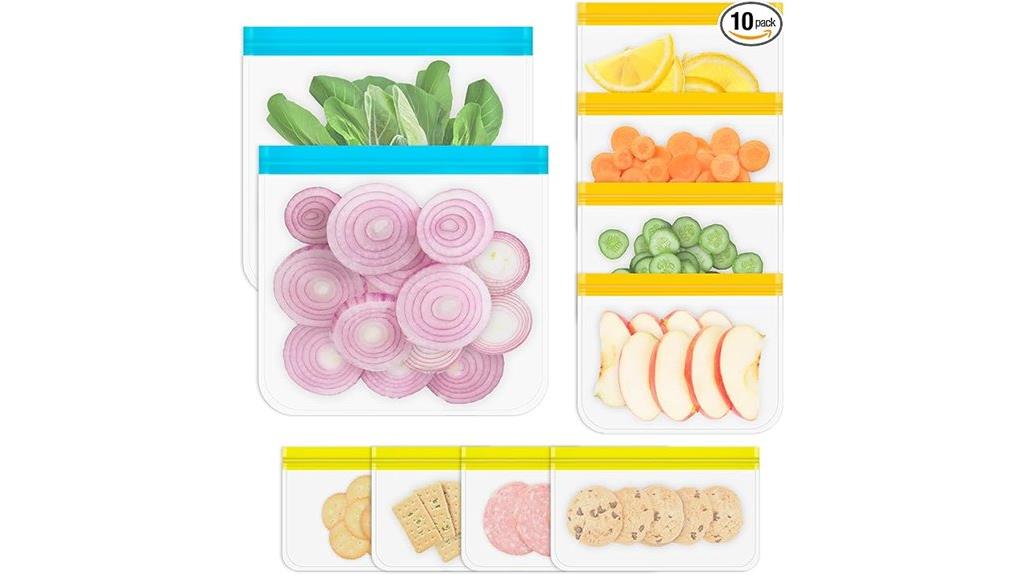 silicone bags 10 pack