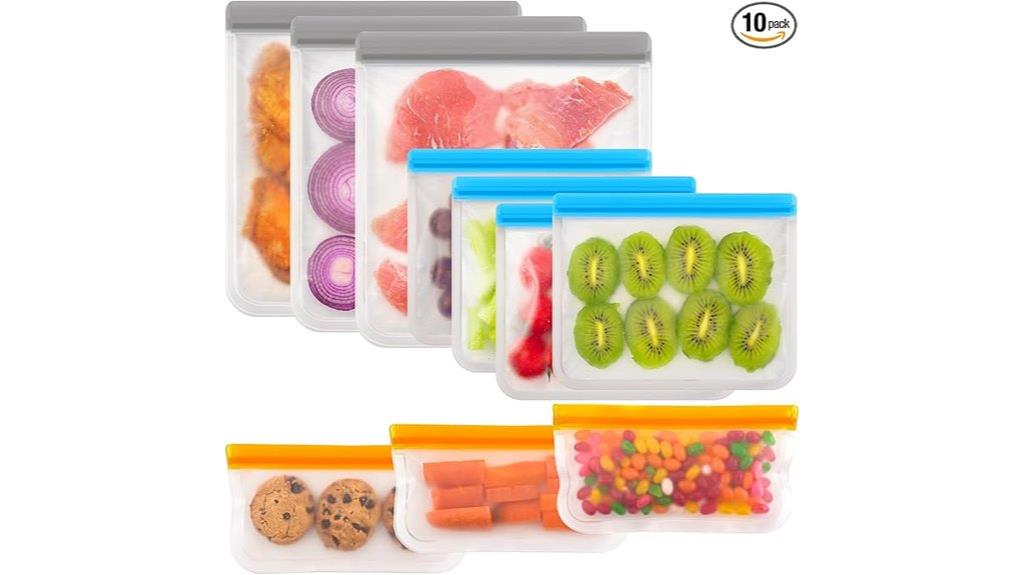 silicone freezer storage bags