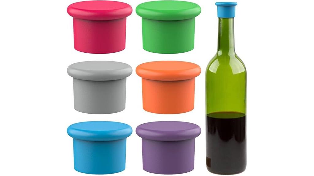 six assorted silicone stoppers