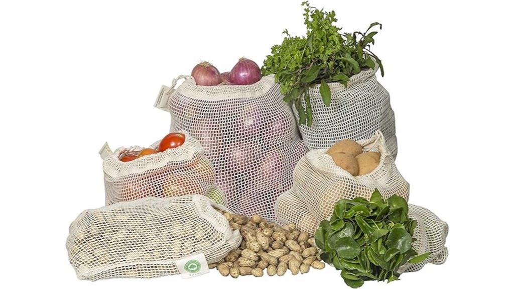 six sizes organic cotton bags