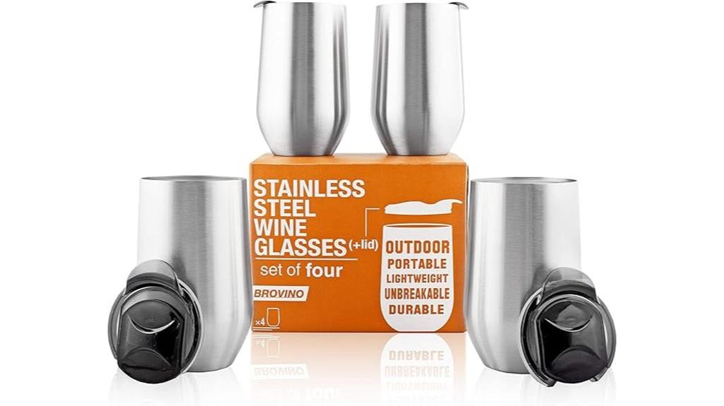 stainless steel wine glasses