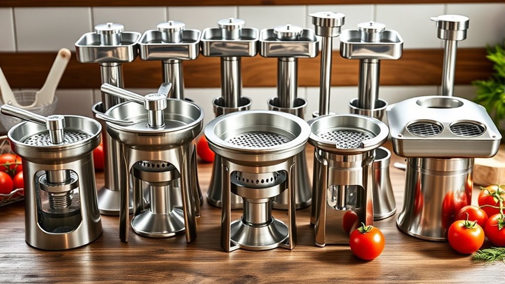 top stainless steel food mills