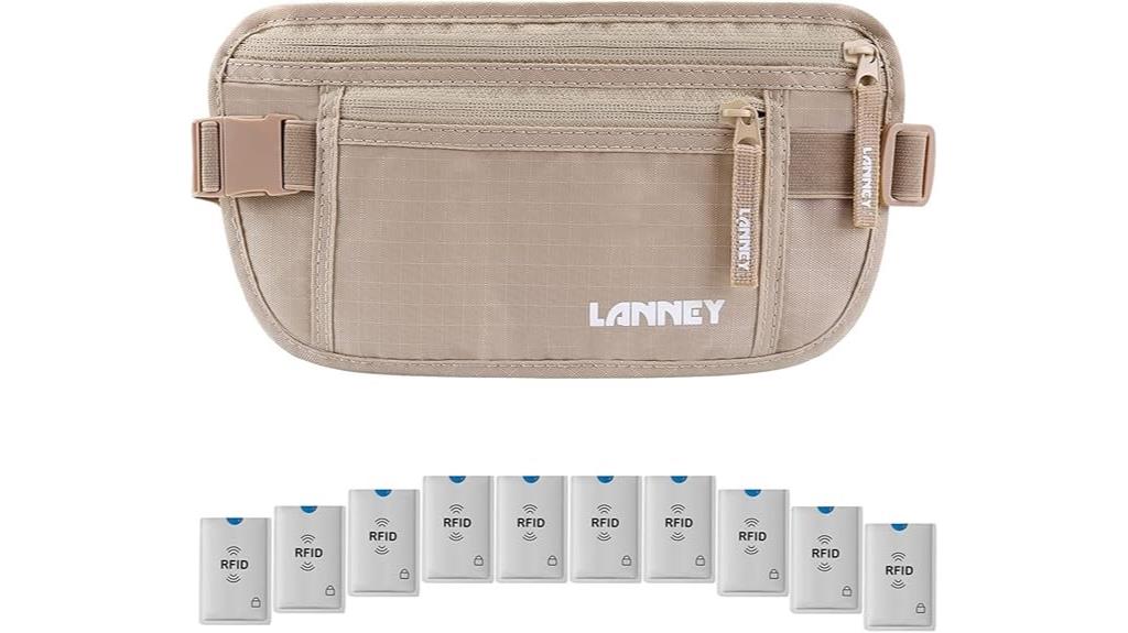 travel rfid blocking money belt