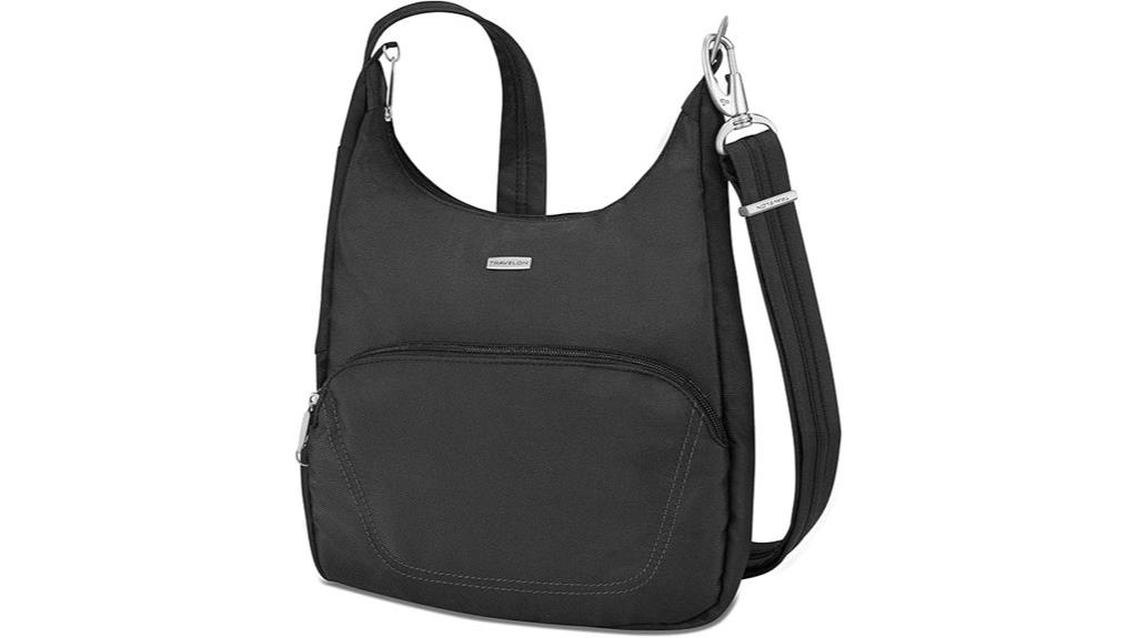 travelon black messenger bag