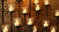 tuscan wrought iron candle holders