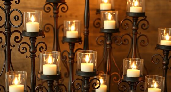 tuscan wrought iron candle holders