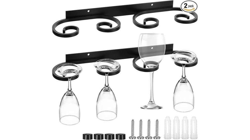 two black wine holders