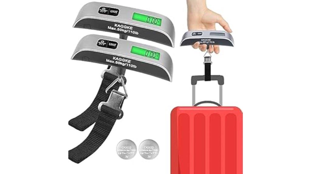 two silver travel scales