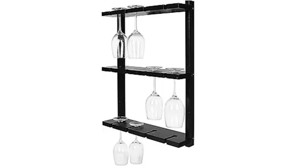 wall mounted wine glass rack