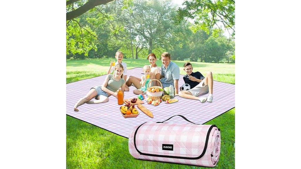 waterproof gingham foldable blanket