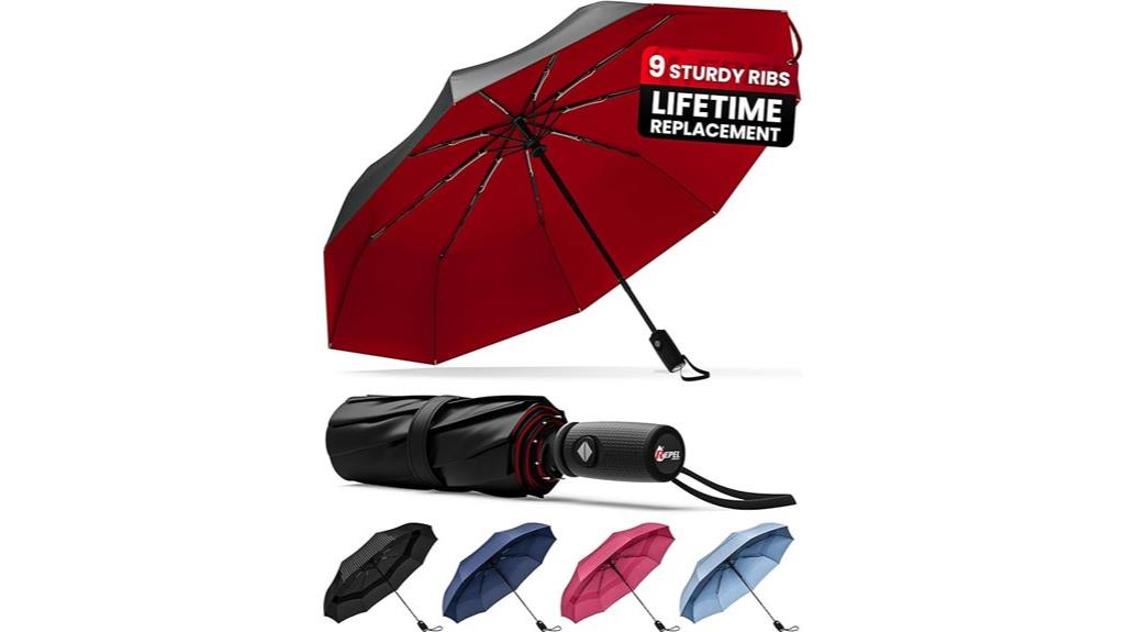 wind resistant travel umbrella