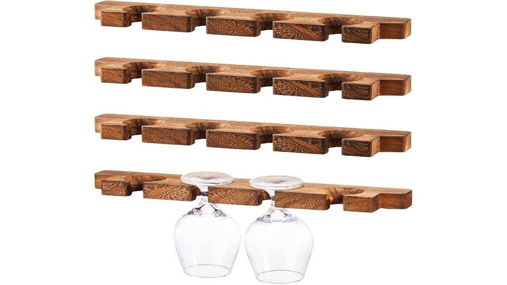 wood wall glass rack