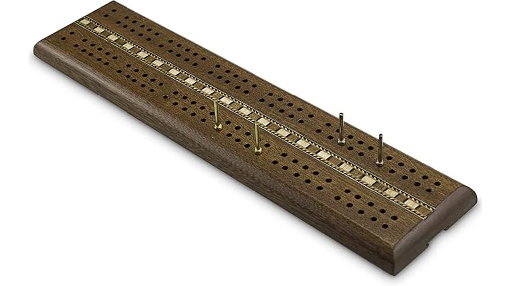 wooden cribbage board with italian inlay