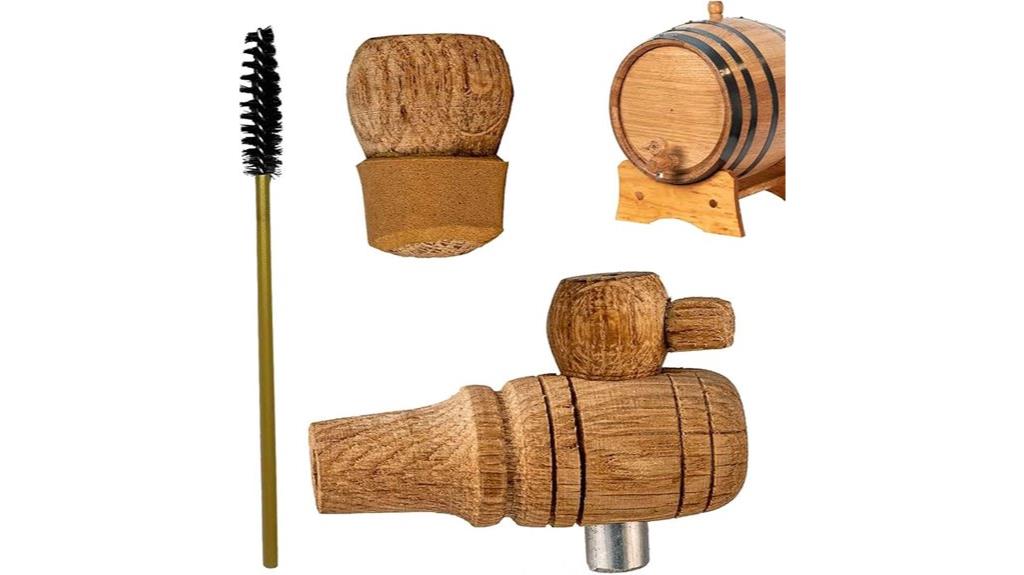 wooden spigot and bung set