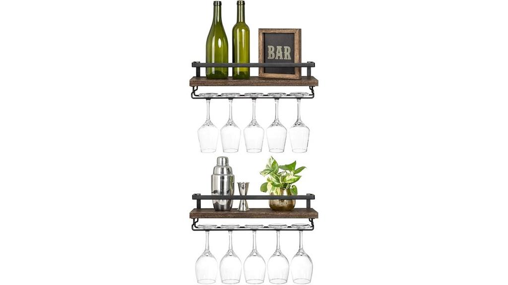 wooden wall wine shelves