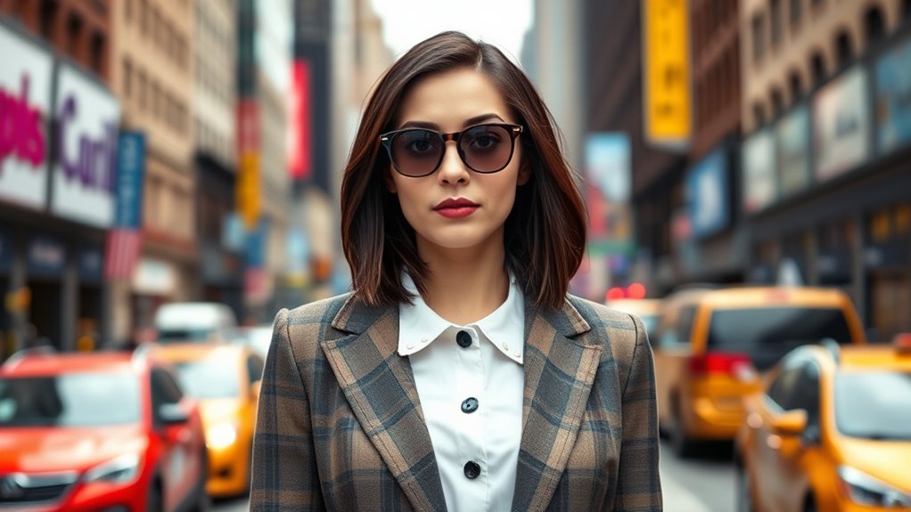 chic plaid layered accessories