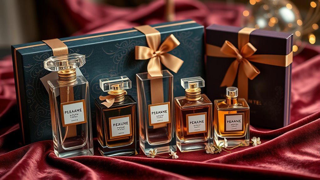 perfume selection and presentation