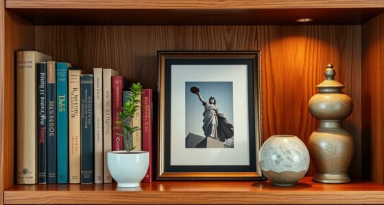 balanced visual shelf arrangement