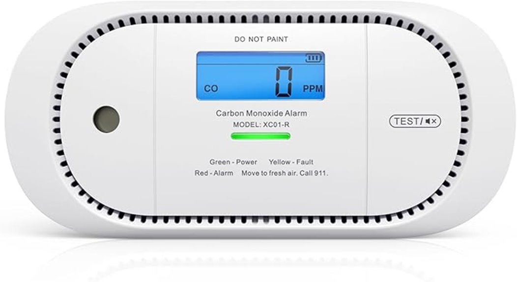carbon monoxide alarm lcd