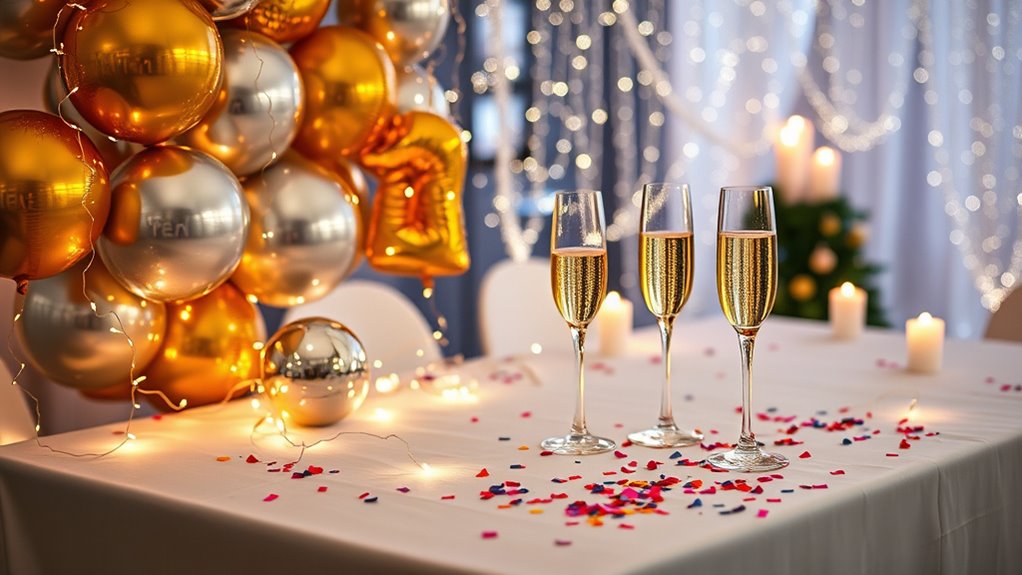 decorate with balloons and lights