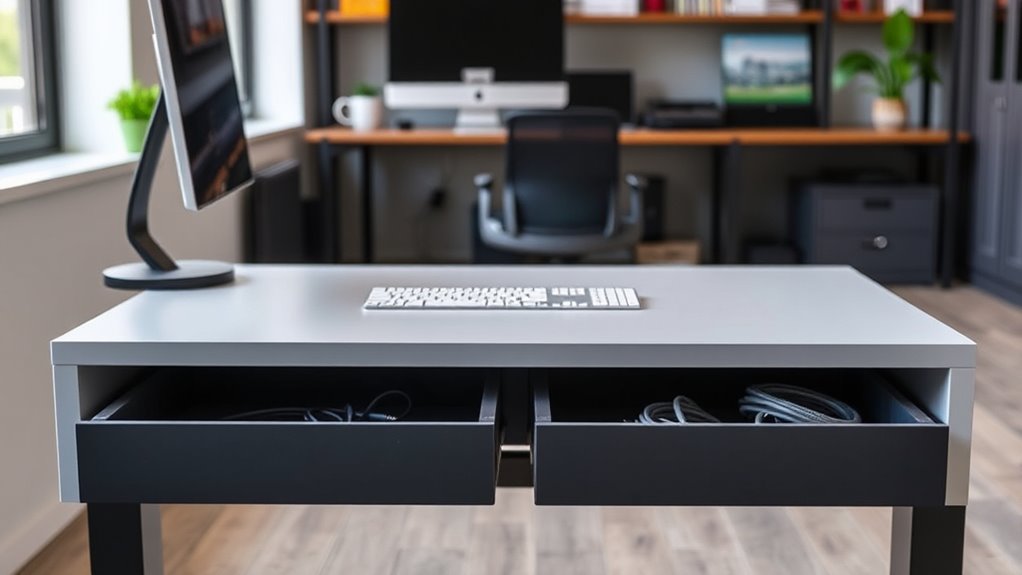 desk features and stability