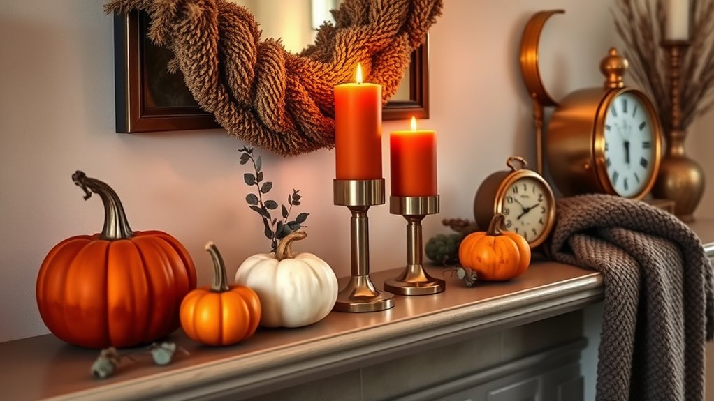 elegant autumn fireplace decor