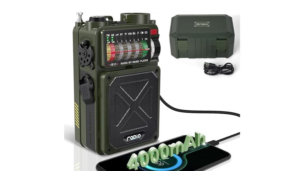 emergency radio with battery
