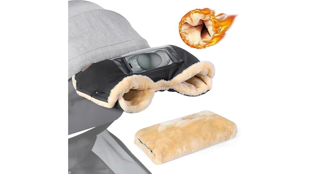 faux sheepskin phone gloves