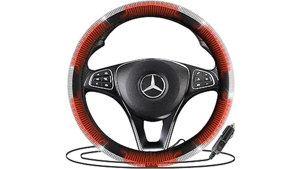 heated rhinestone steering wheel