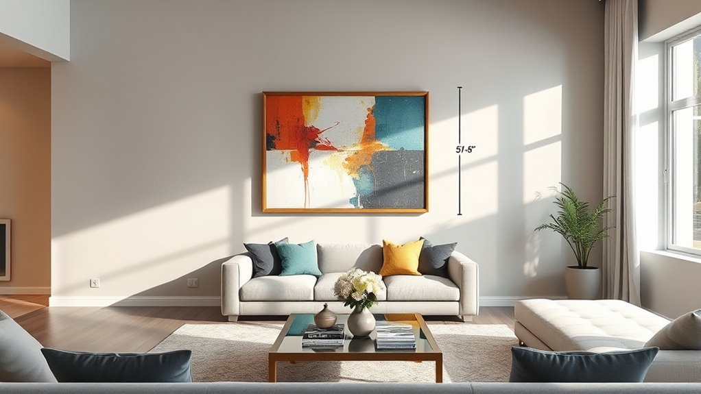 optimal art hanging height