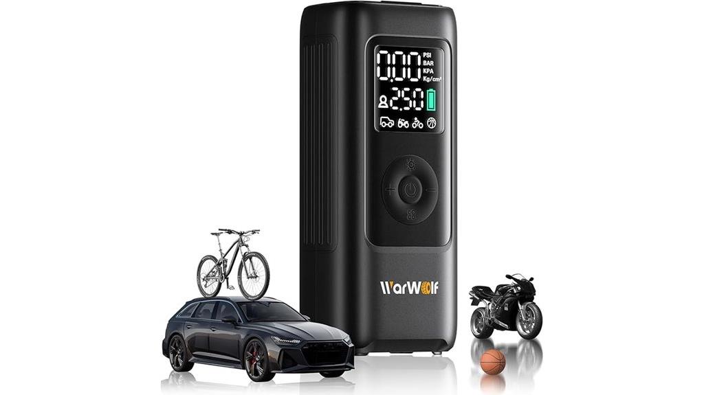 portable tire inflator with digital gauge