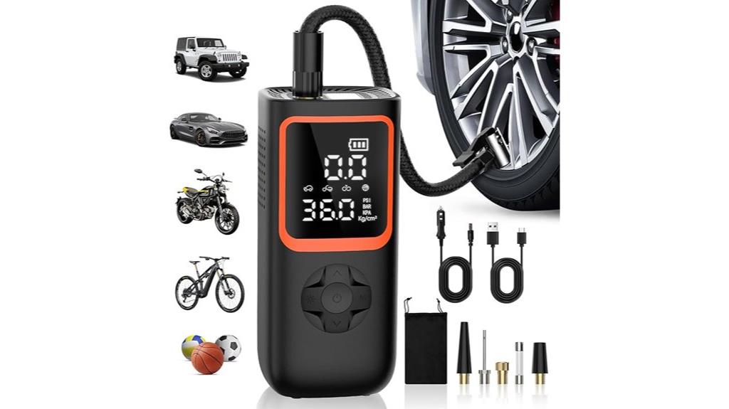 portable tire inflator with gauge