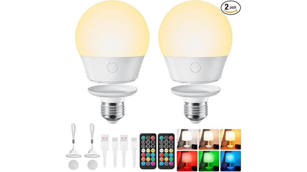 rechargeable led bulbs with remote
