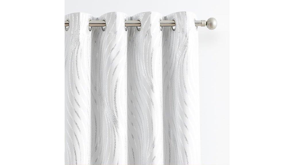 silver foil pattern curtains
