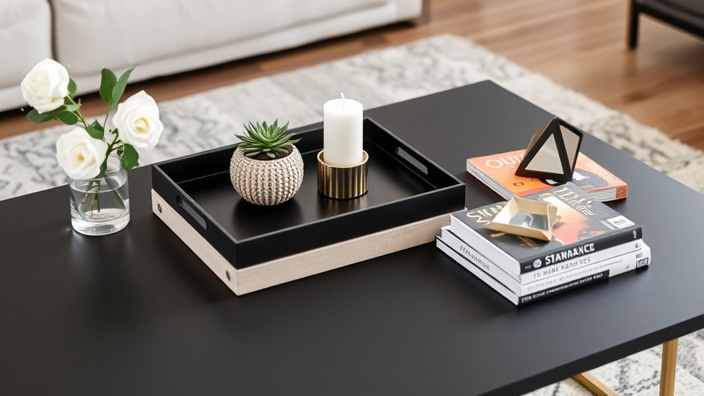 stylish organized coffee table