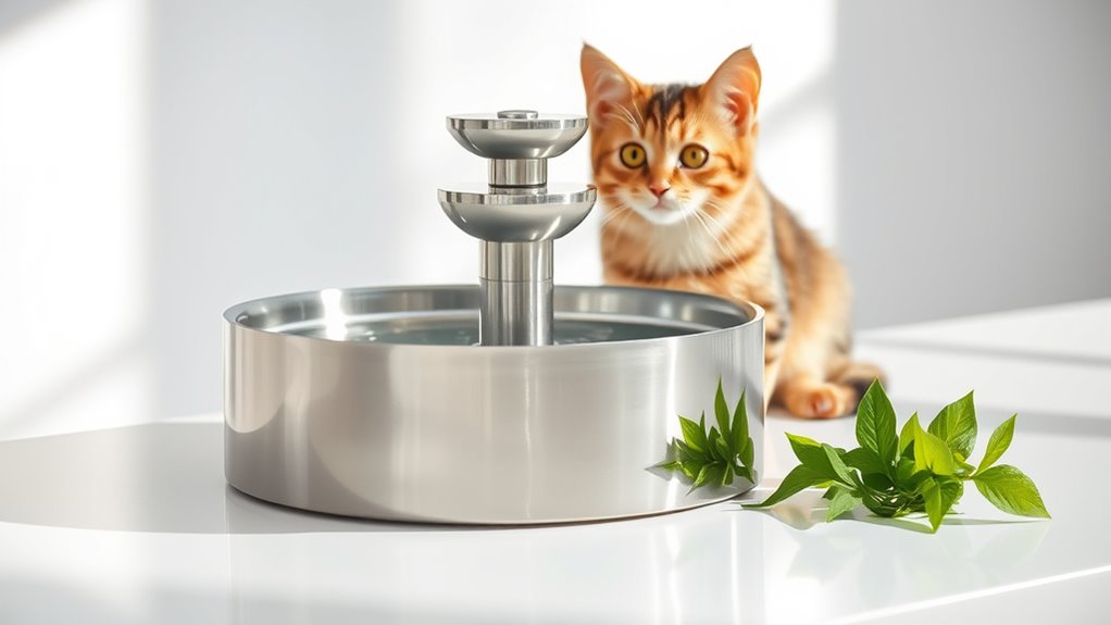 top stainless steel cat fountains